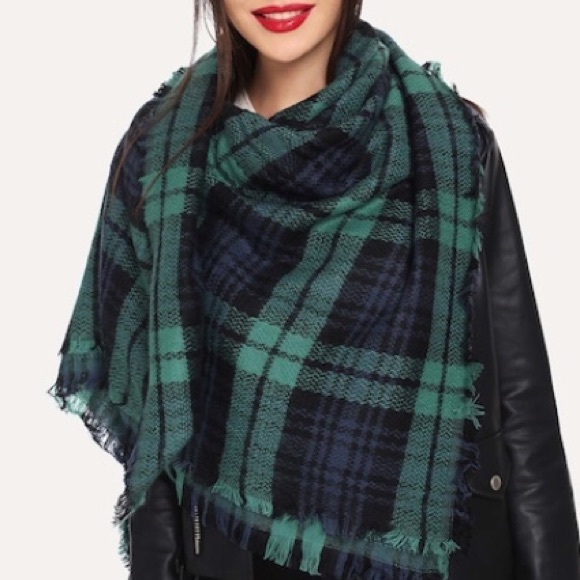 Accessories - 1 LEFT! Cozy Oversized Plaid Blanket Scarf Wrap